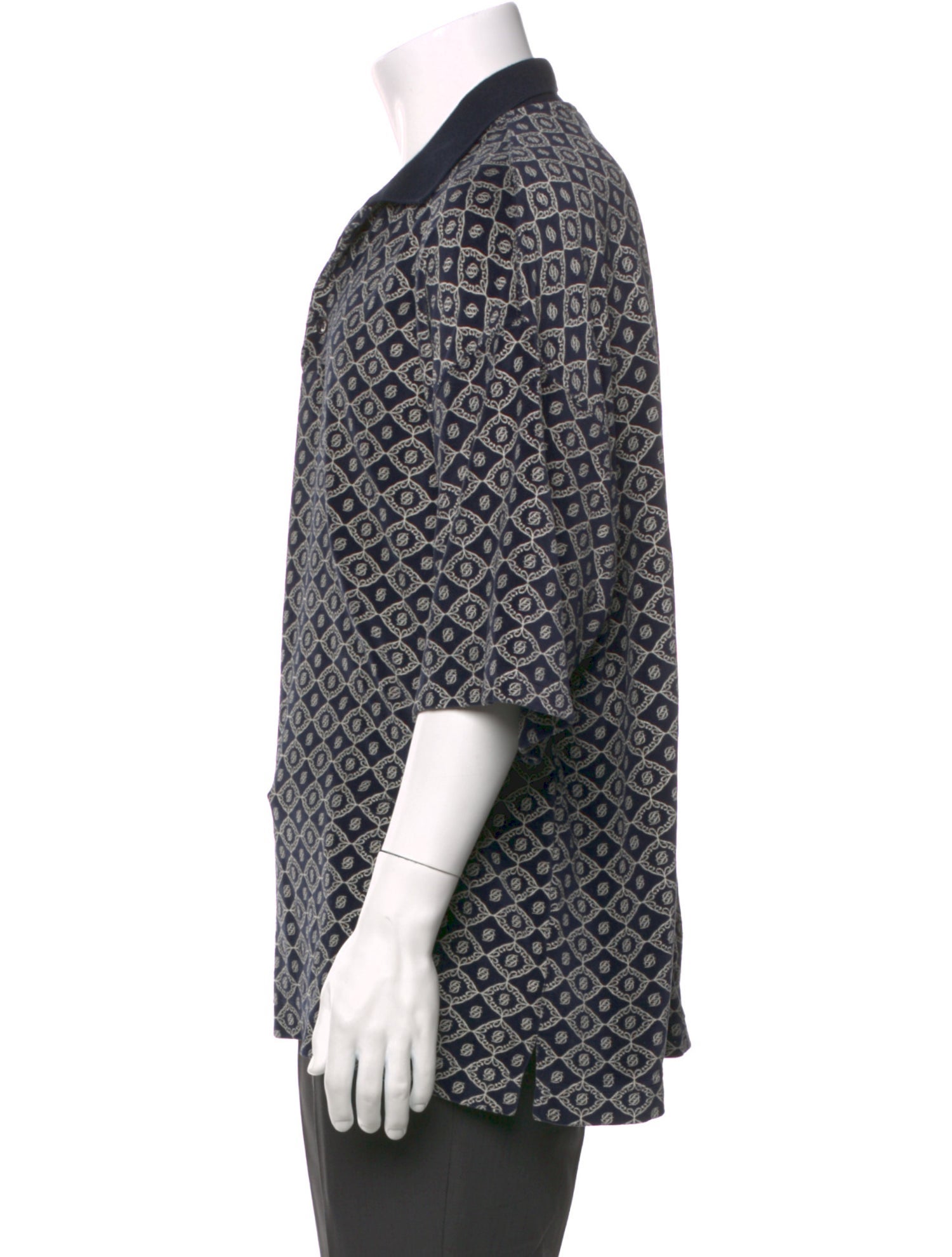 Drole de Monsieur Printed Collar Polo Shirt