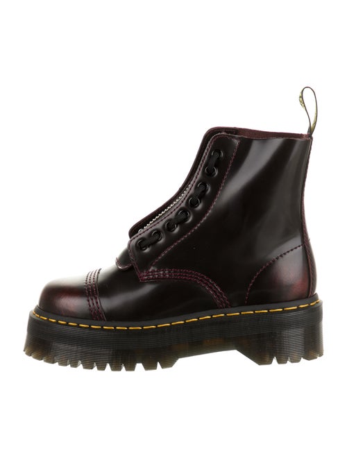 Dr. Martens Leather Combat Boots Red