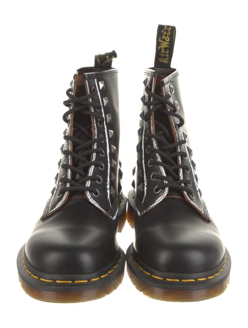 Dr. Martens Patent Leather Studded Accents Combat Boots