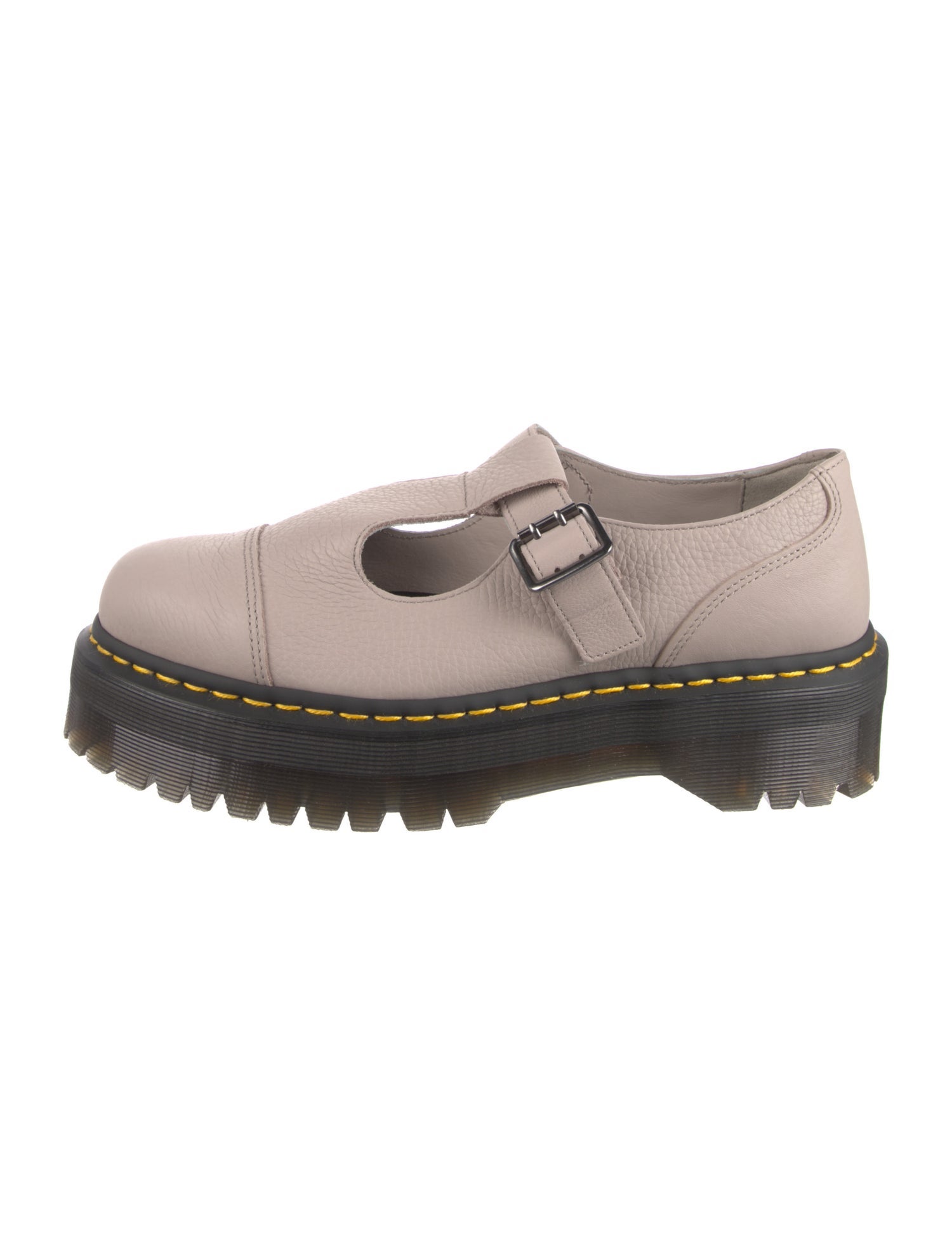 Dr. Martens Leather Whipstitch Trim Mary Jane Flats