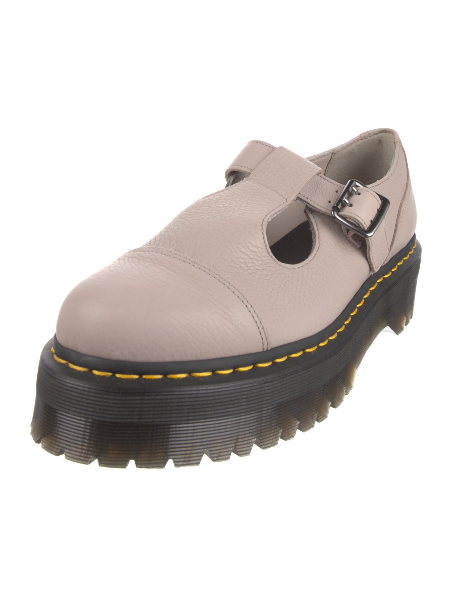 Dr. Martens Leather Whipstitch Trim Mary Jane Flats