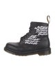 Dr. Martens Leather Graphic Print Combat Boots
