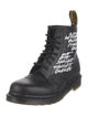 Dr. Martens Leather Graphic Print Combat Boots