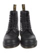 Dr. Martens Leather Graphic Print Combat Boots
