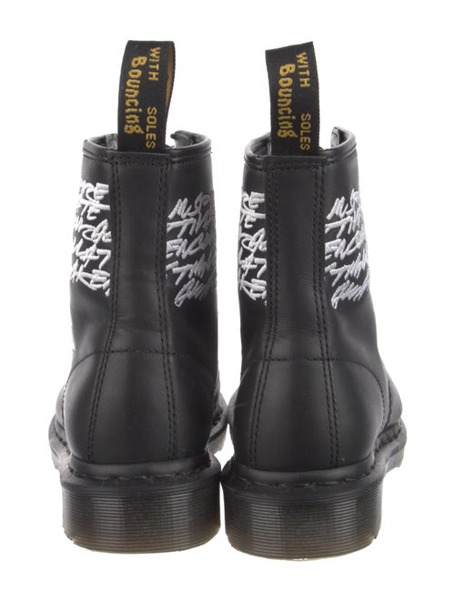 Dr. Martens Leather Graphic Print Combat Boots