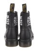Dr. Martens Leather Graphic Print Combat Boots