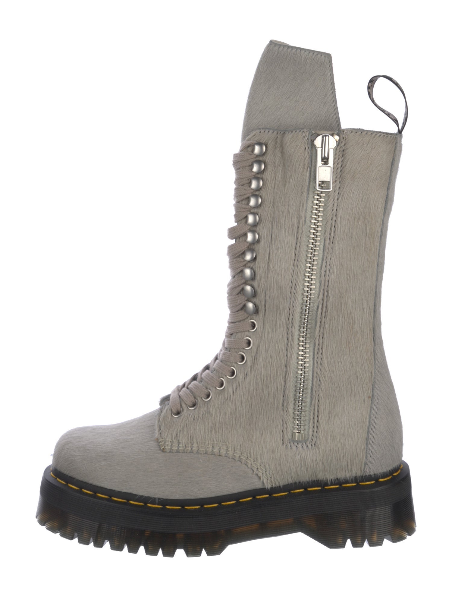 Rick Owens x Dr. Martens Ponyhair Combat Boots