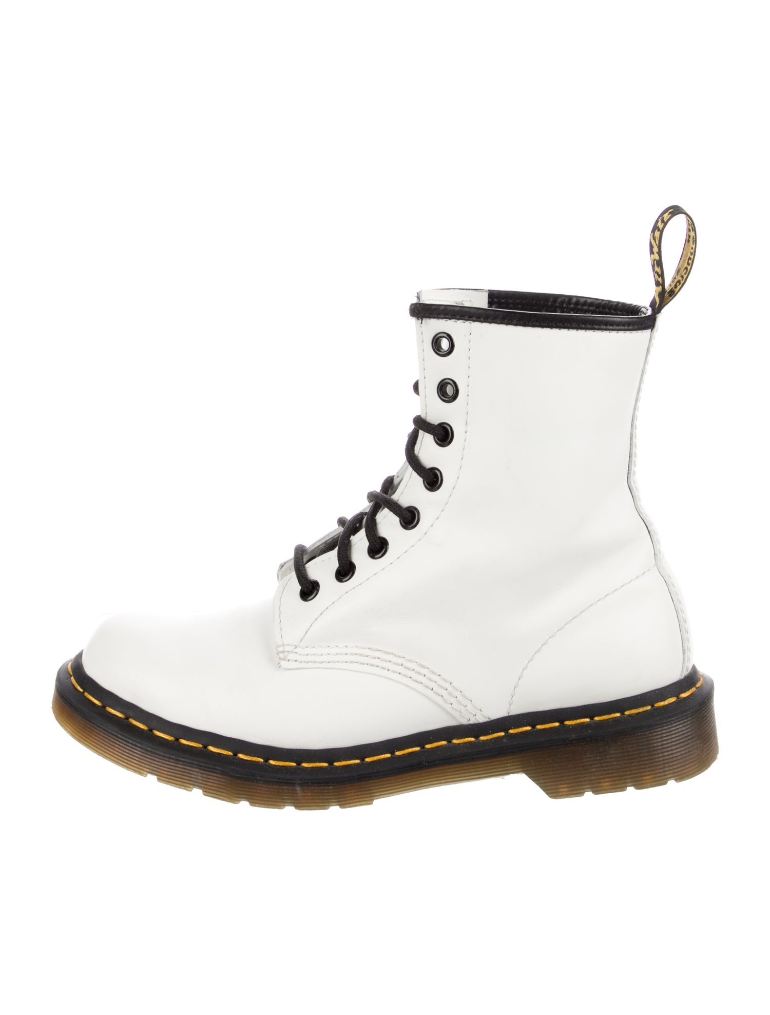 Dr. Martens Leather Whipstitch Trim Combat Boots
