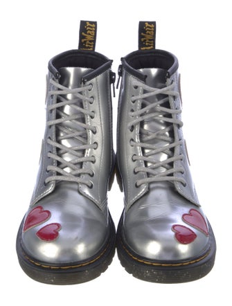 Dr. Martens Patent Leather Graphic Print Combat Boots