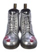 Dr. Martens Patent Leather Graphic Print Combat Boots