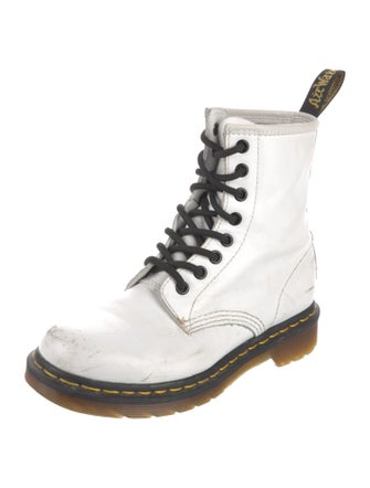 Dr. Martens Leather Colorblock Pattern Boots