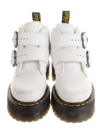 Dr. Martens Leather Whipstitch Trim Combat Boots