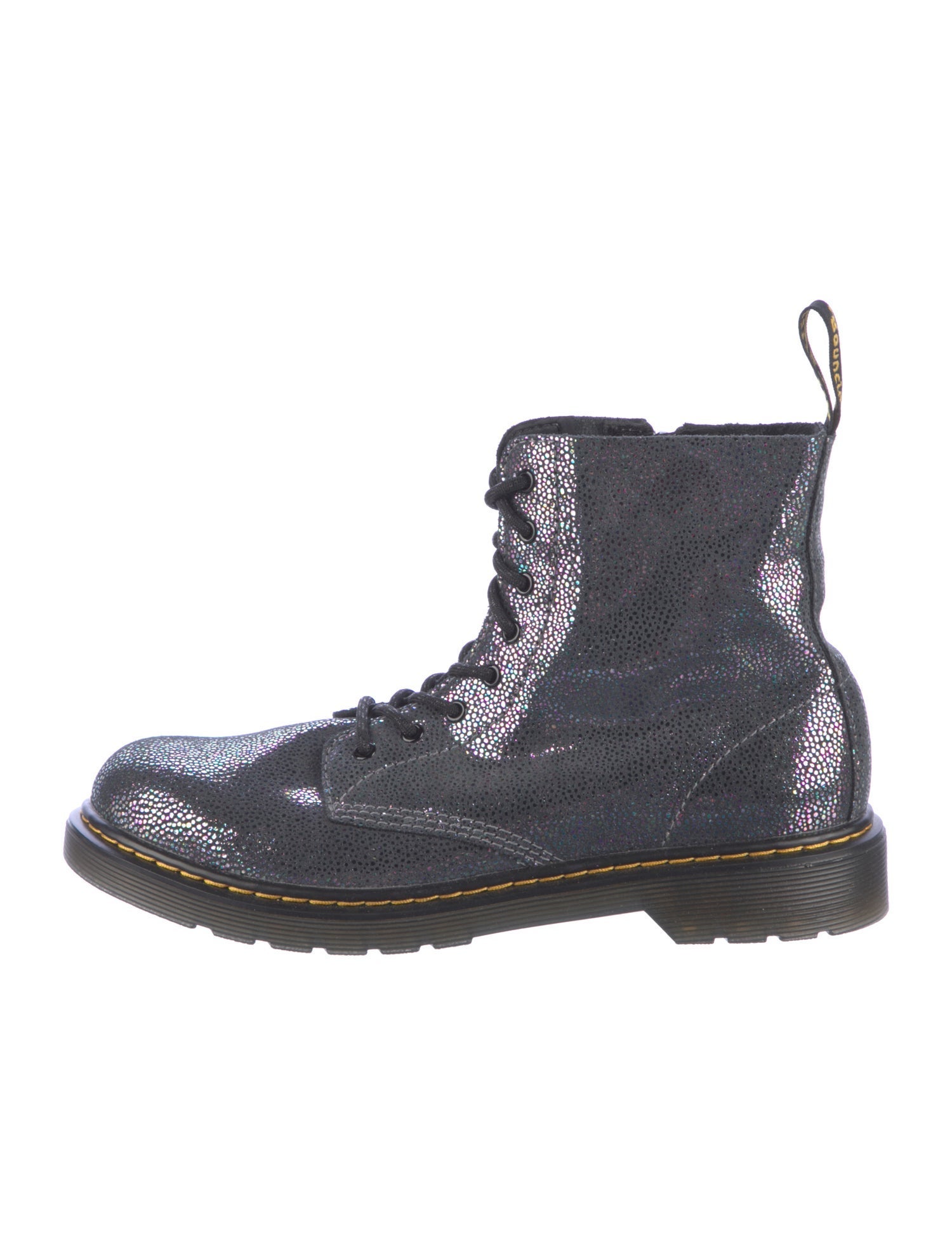 Dr. Martens Suede Floral Print Combat Boots