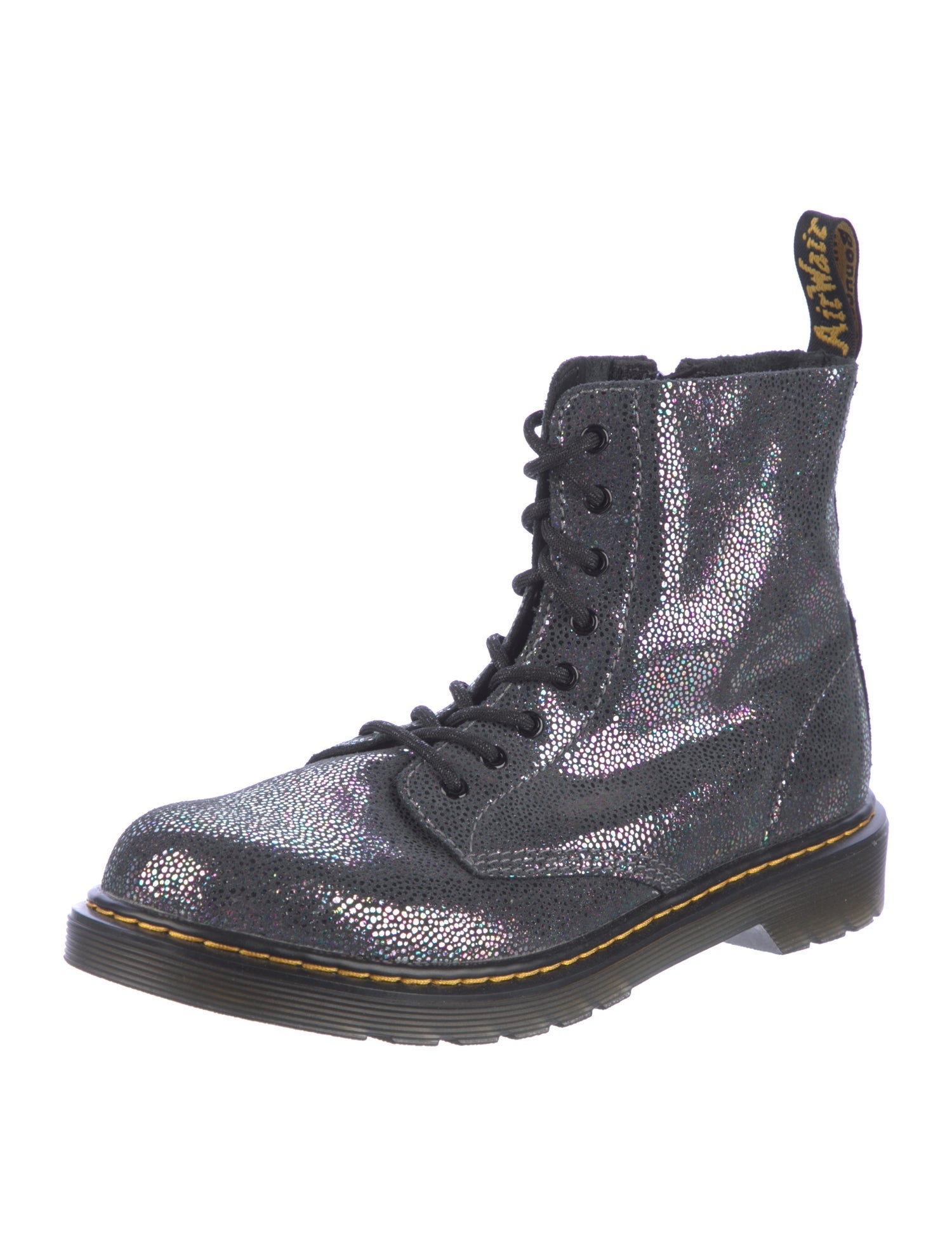 Dr. Martens Suede Floral Print Combat Boots