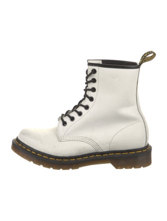 Dr. Martens Leather Whipstitch Trim Combat Boots
