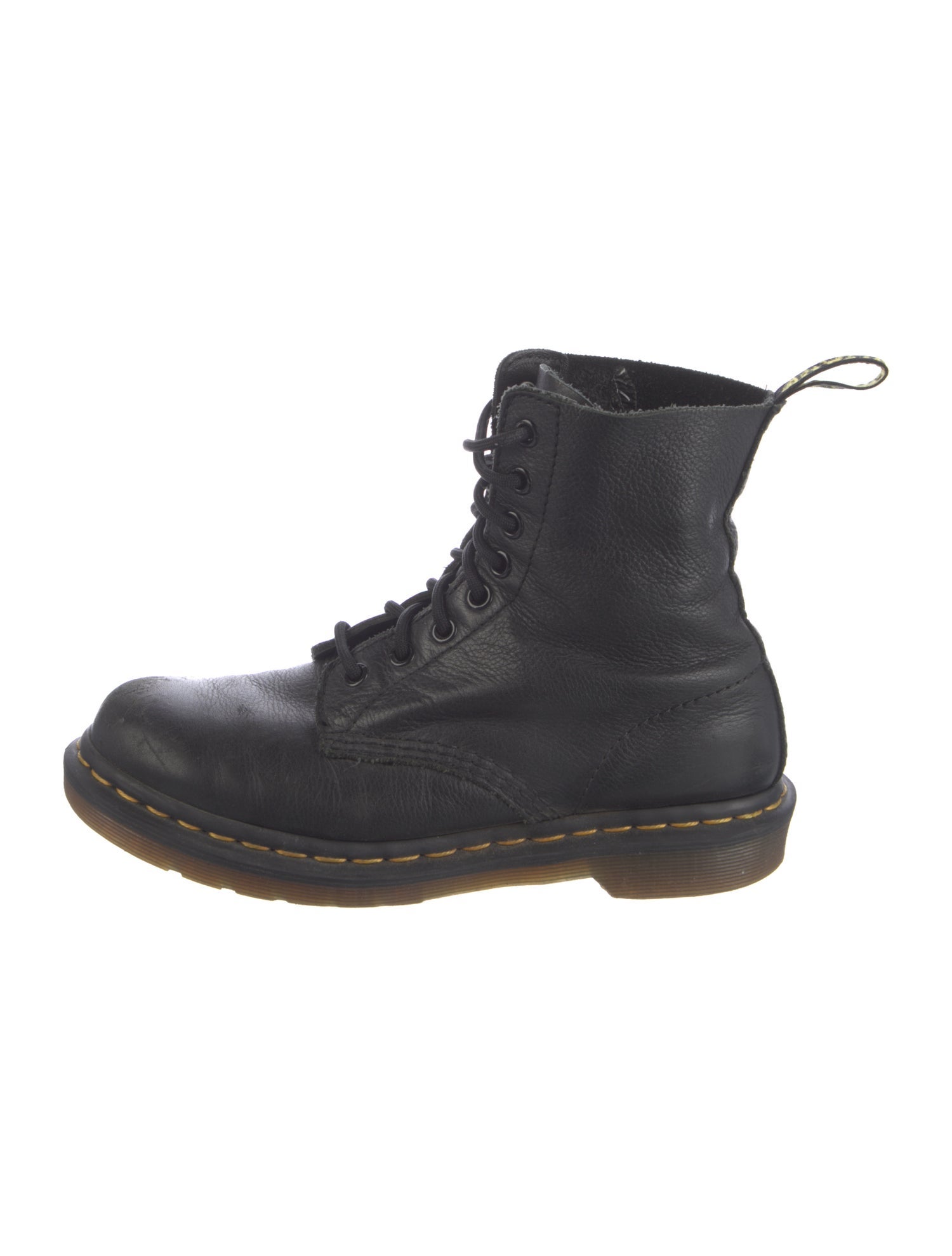 Dr. Martens Leather Whipstitch Trim Combat Boots