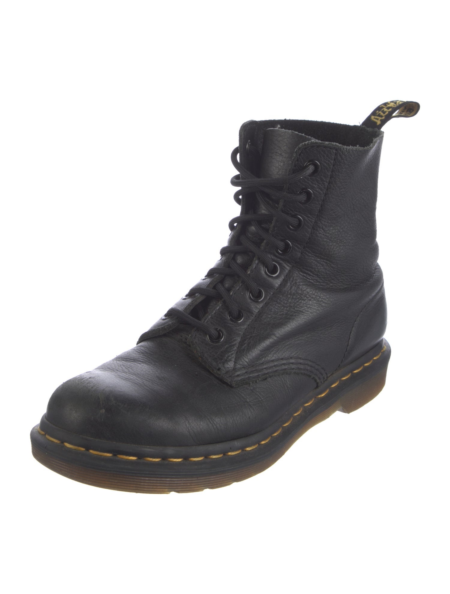 Dr. Martens Leather Whipstitch Trim Combat Boots