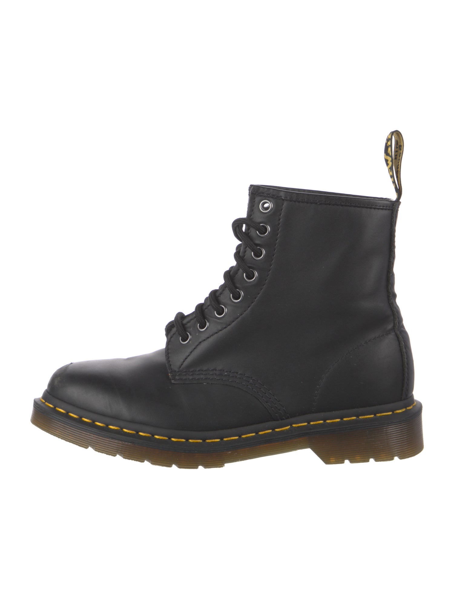 Dr. Martens Leather Whipstitch Trim Combat Boots