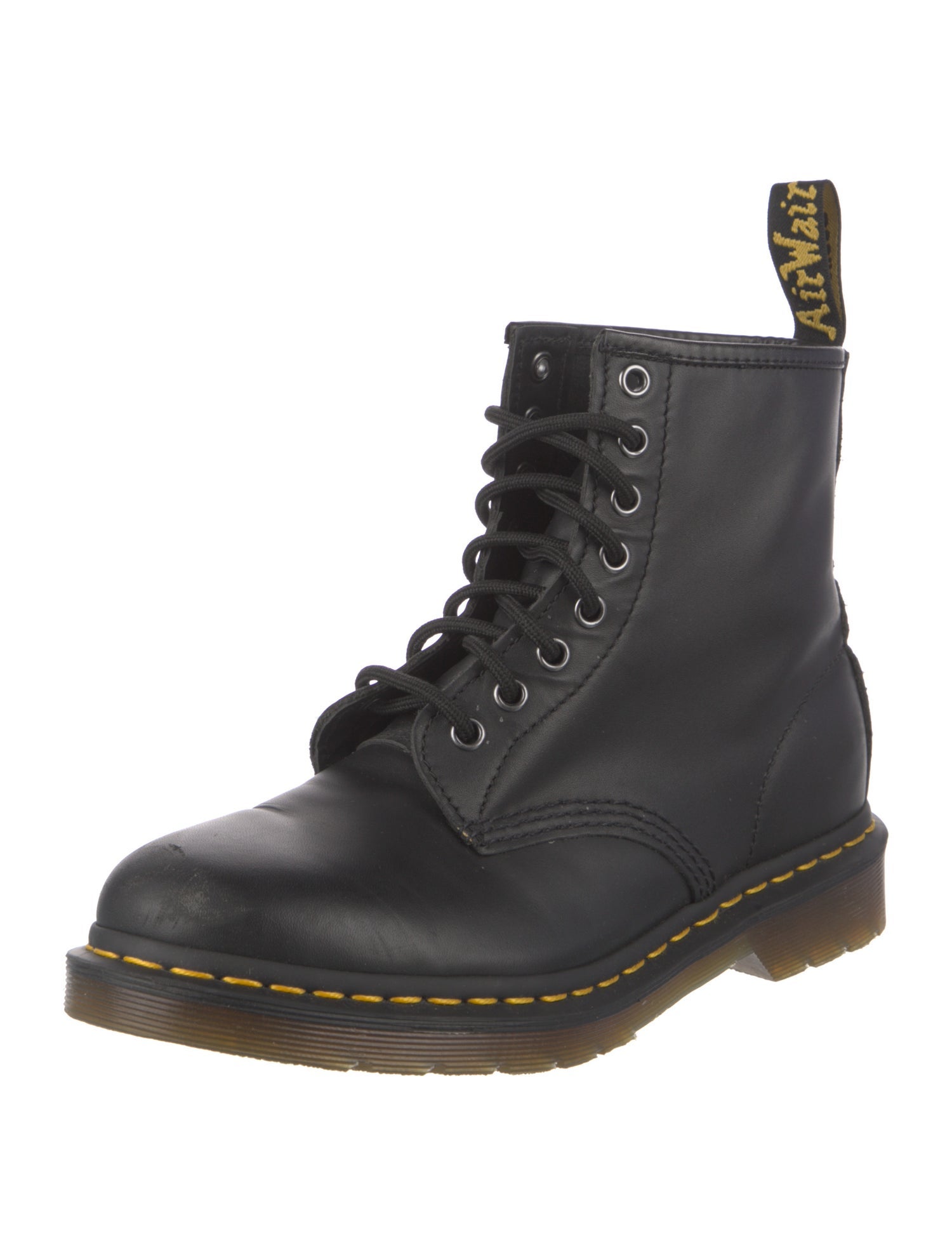 Dr. Martens Leather Whipstitch Trim Combat Boots