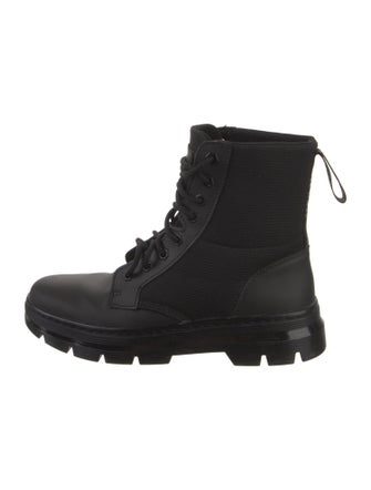 Dr. Martens Canvas Leather Trim Embellishment Combat Boots