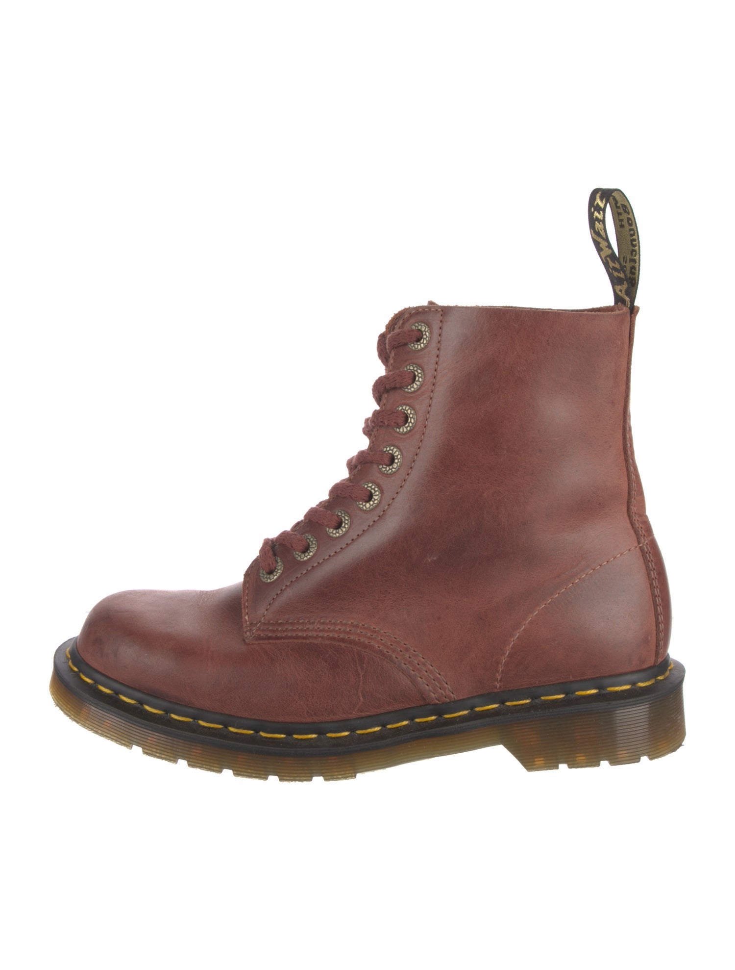 Dr. Martens Leather Colorblock Pattern Combat Boots