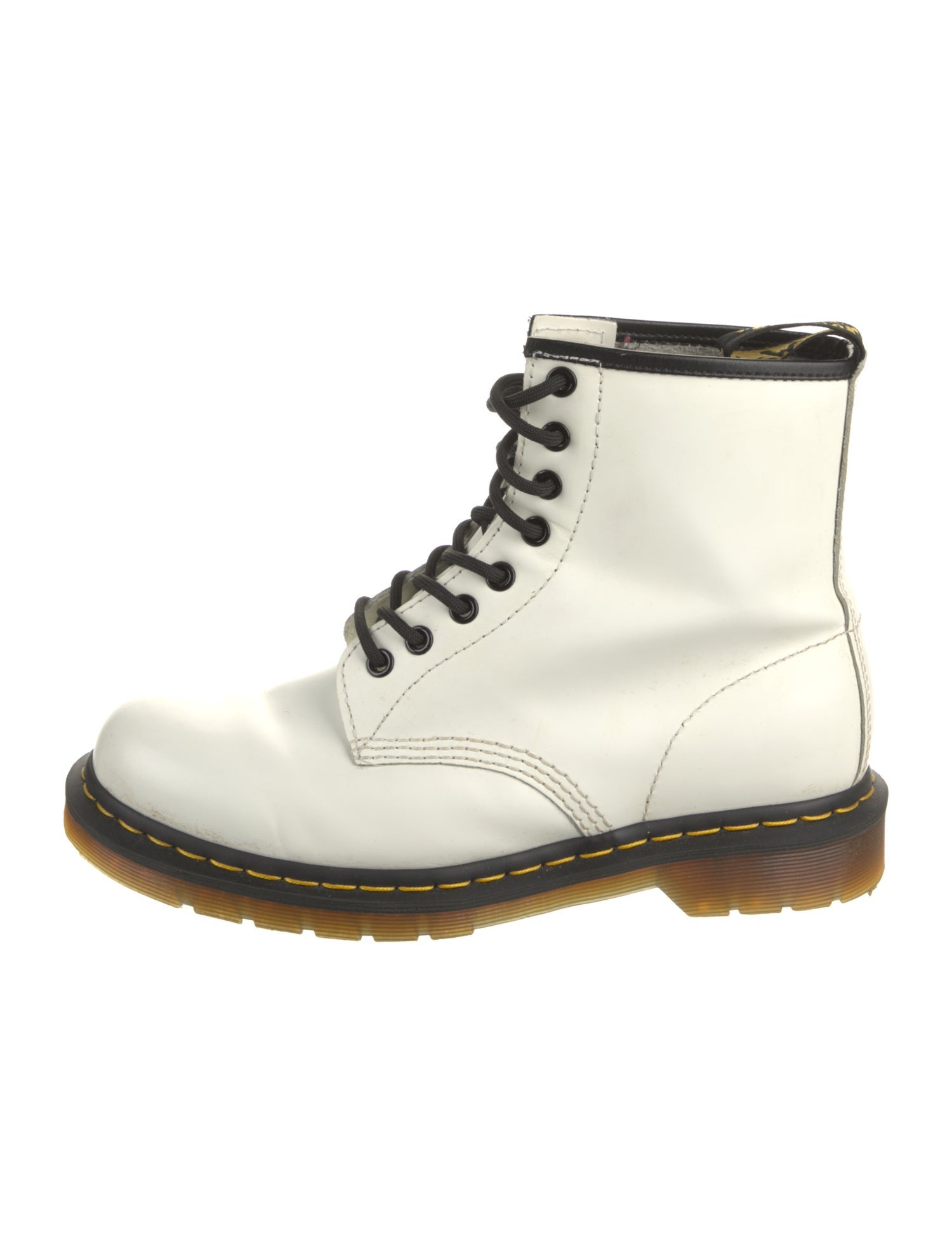 Dr. Martens Leather Colorblock Pattern Combat Boots
