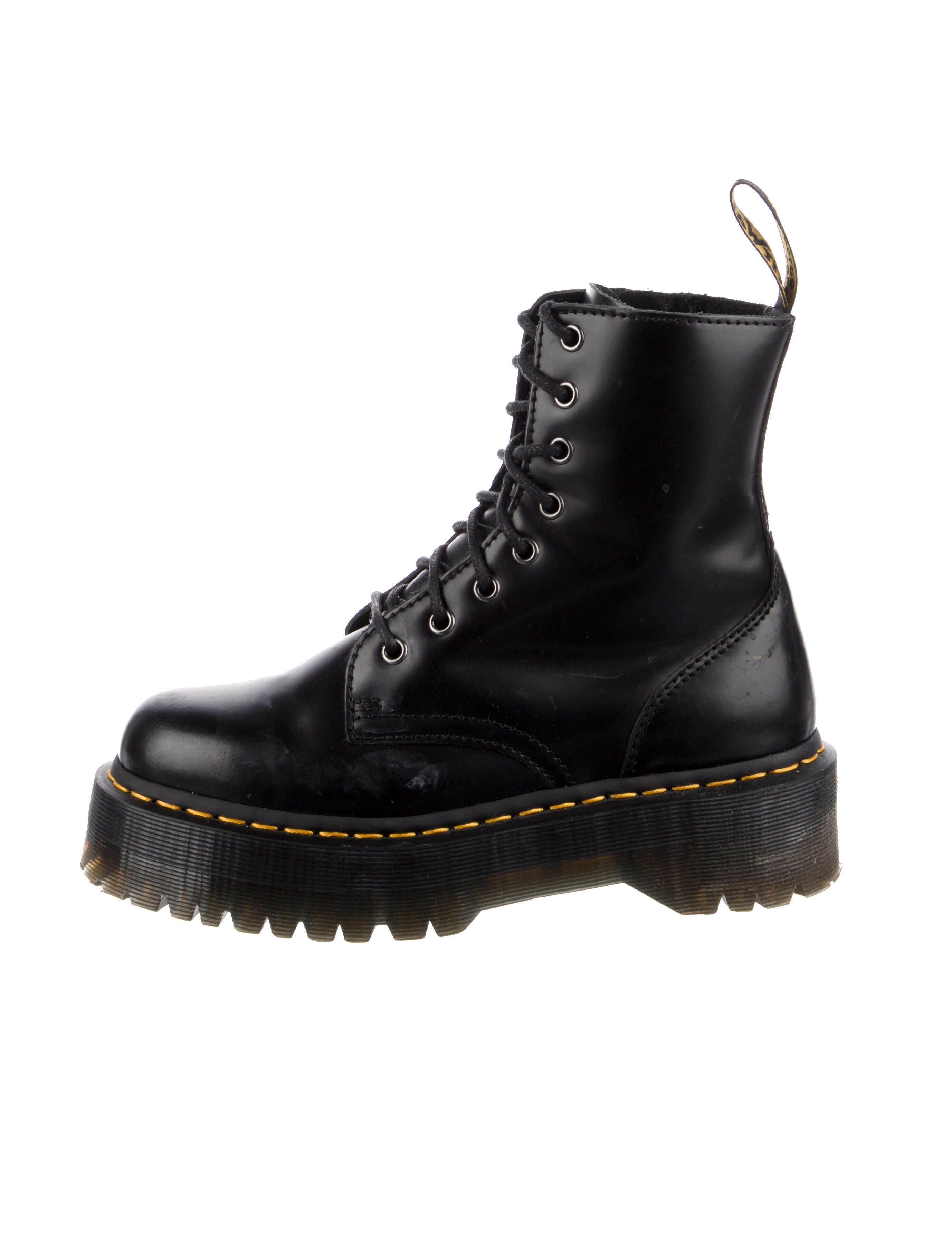 Dr. Martens Leather Whipstitch Trim Combat Boots