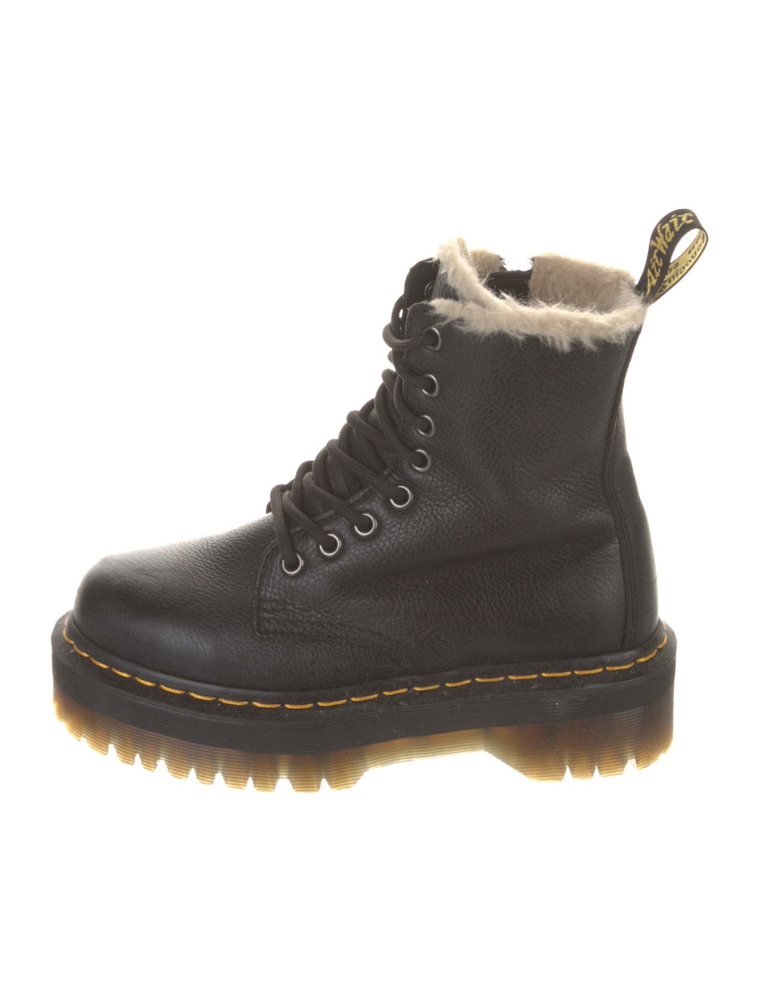 Dr. Martens Leather Whipstitch Trim Combat Boots
