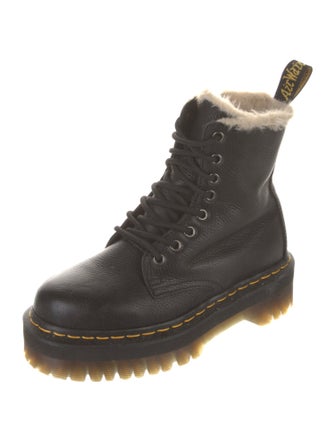 Dr. Martens Leather Whipstitch Trim Combat Boots