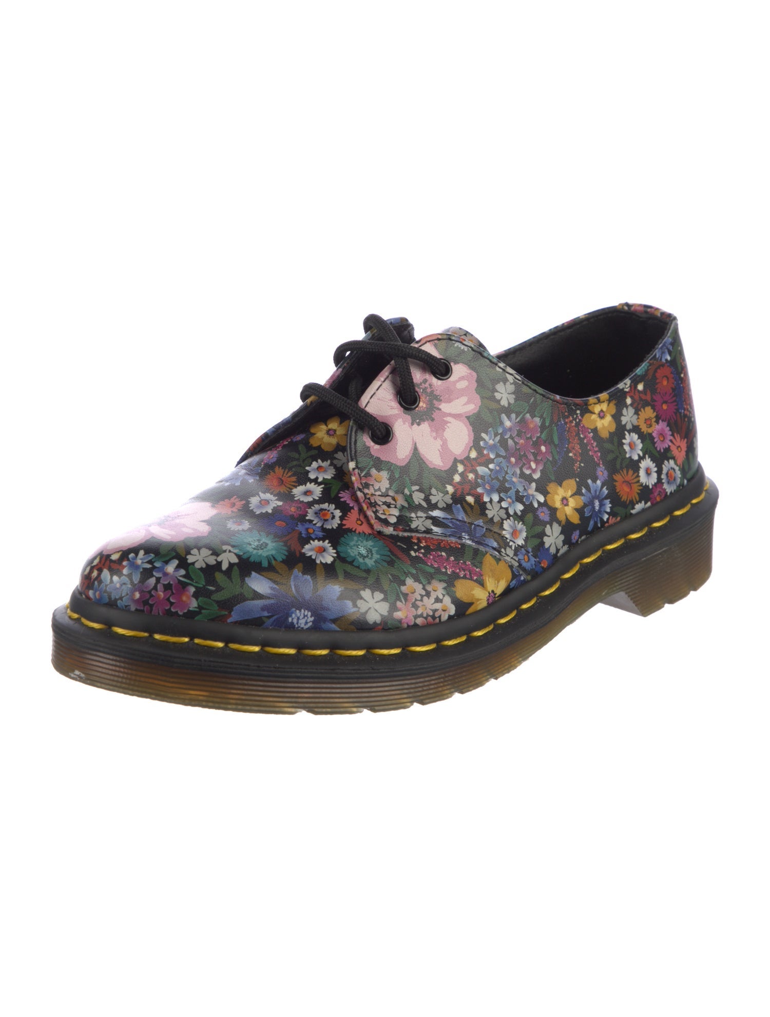 Dr. Martens Leather Floral Print Oxfords