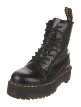 Dr. Martens Leather Whipstitch Trim Combat Boots