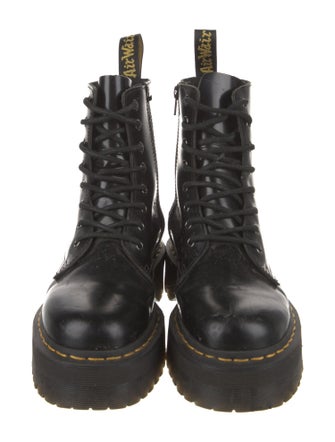 Dr. Martens Leather Whipstitch Trim Combat Boots