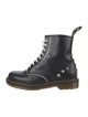 Dr. Martens Leather Studded Accents Combat Boots