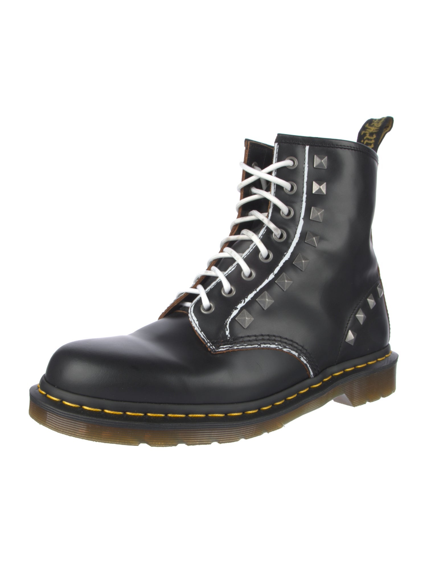 Dr. Martens Leather Studded Accents Combat Boots