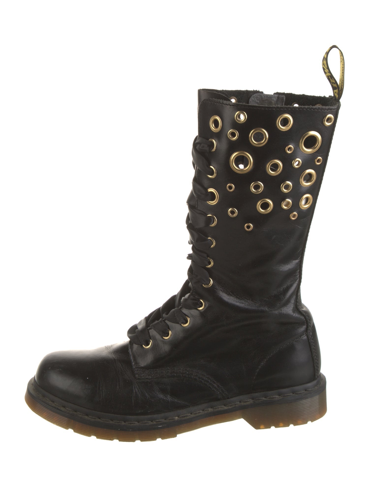 Dr. Martens Leather Studded Accents Combat Boots