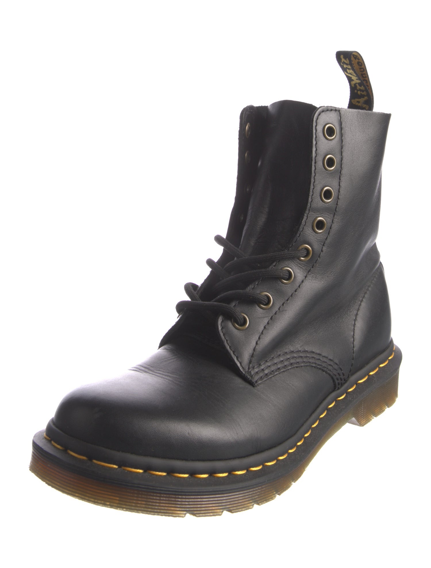 Dr. Martens Leather Whipstitch Trim Combat Boots