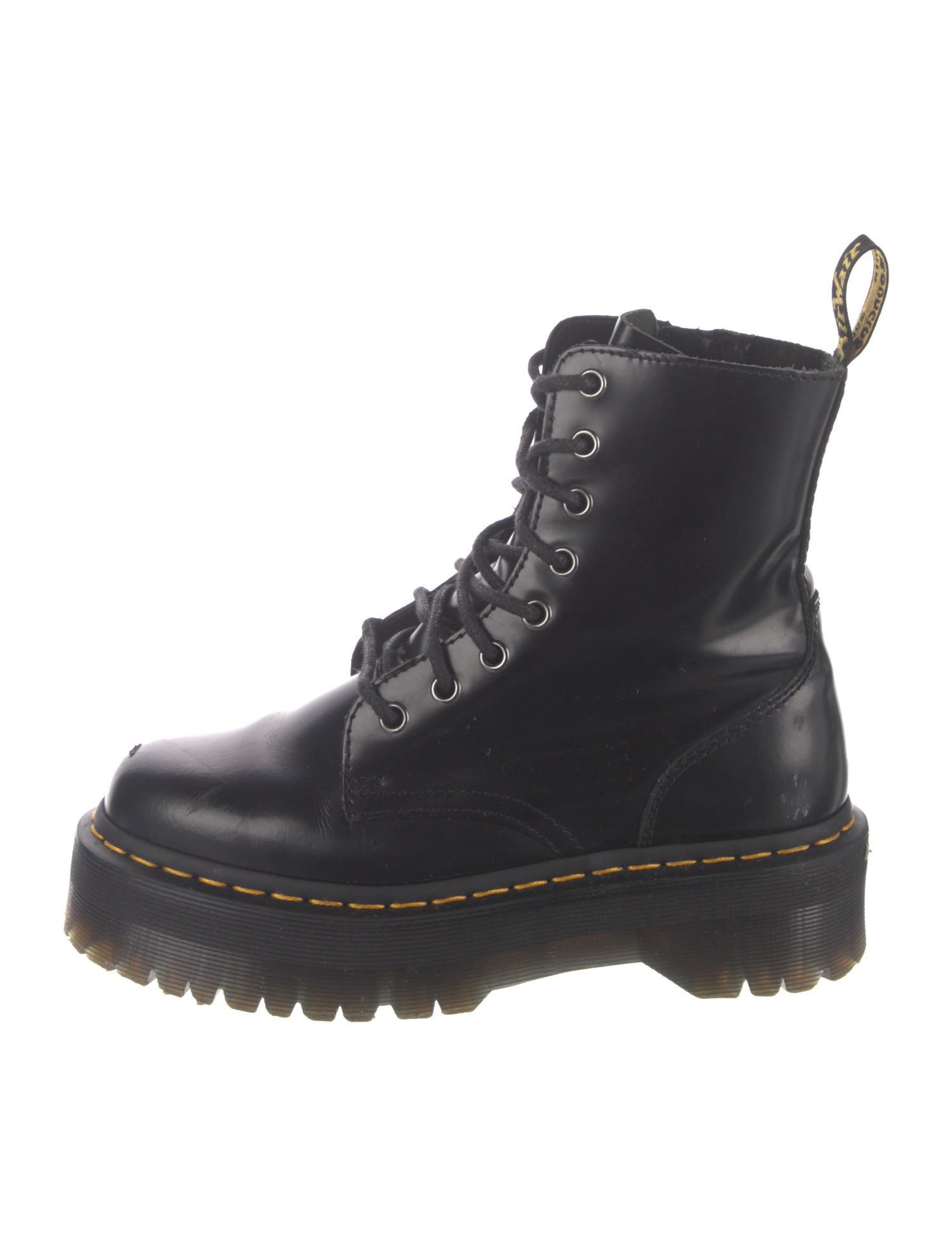 Dr. Martens Leather Whipstitch Trim Combat Boots