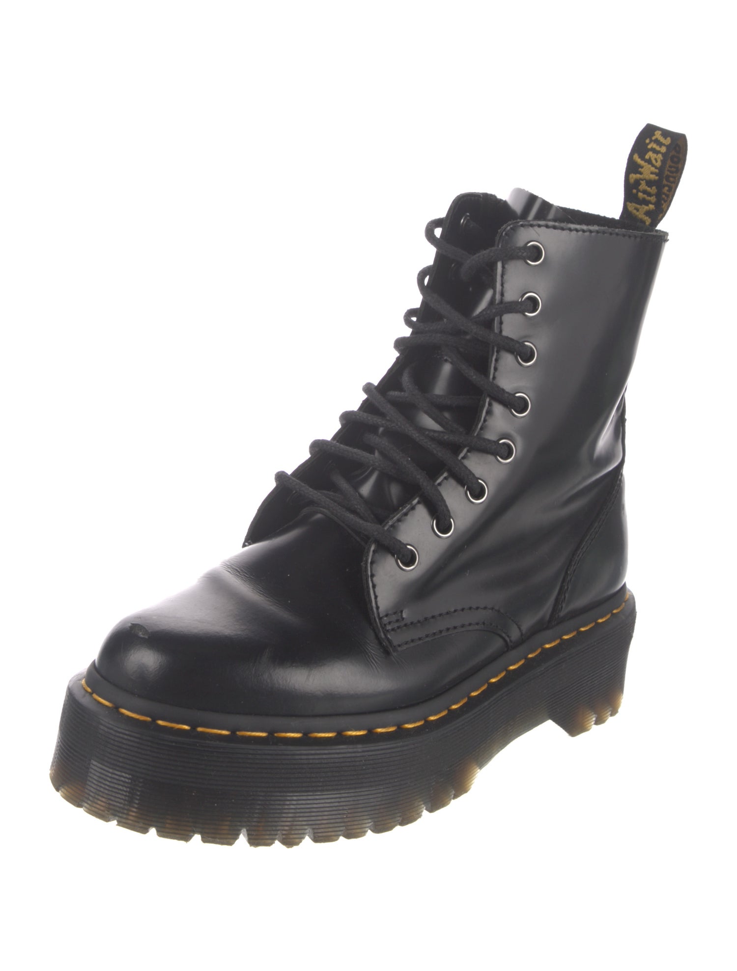 Dr. Martens Leather Whipstitch Trim Combat Boots
