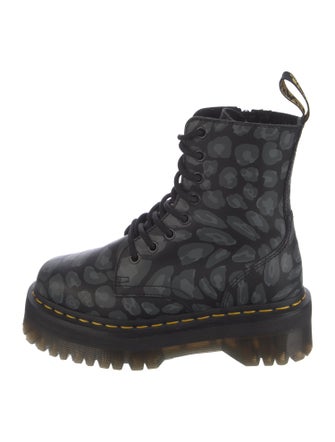 Dr. Martens Leather Printed Combat Boots
