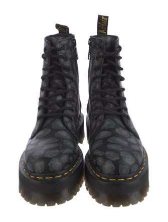 Dr. Martens Leather Printed Combat Boots