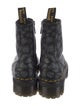 Dr. Martens Leather Printed Combat Boots