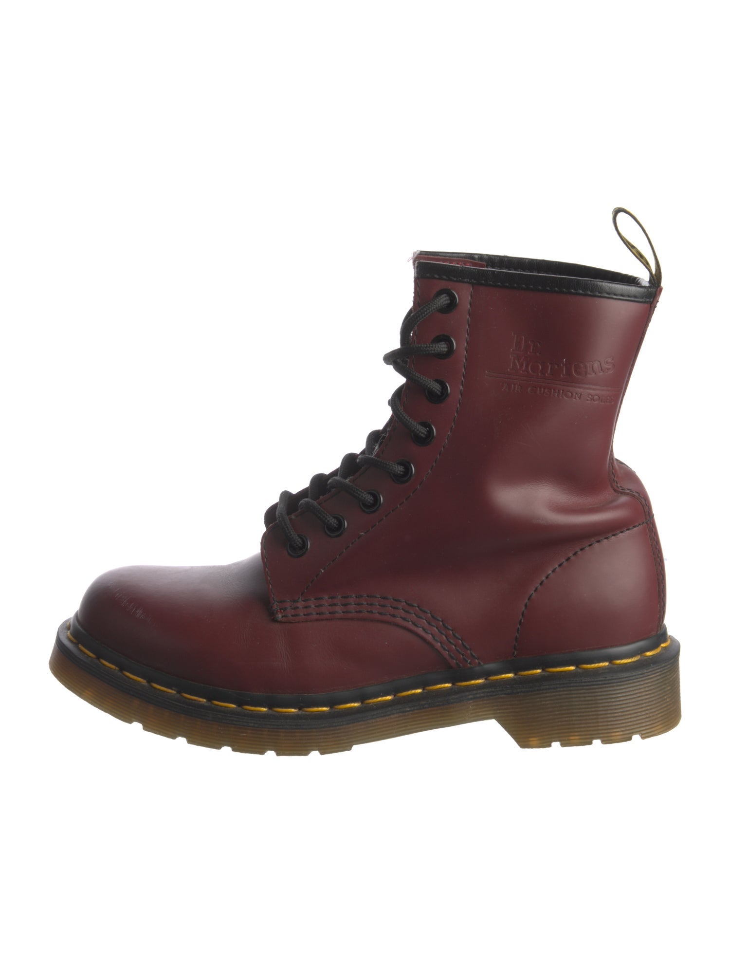 Dr. Martens Leather Colorblock Pattern Combat Boots