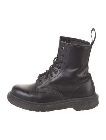 Dr. Martens Boots Leather Grosgrain Trim Combat US 5 |