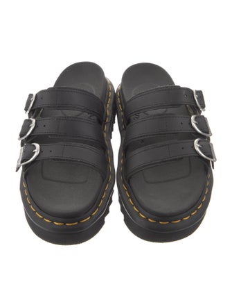 Dr. Martens Leather Whipstitch Trim Slides