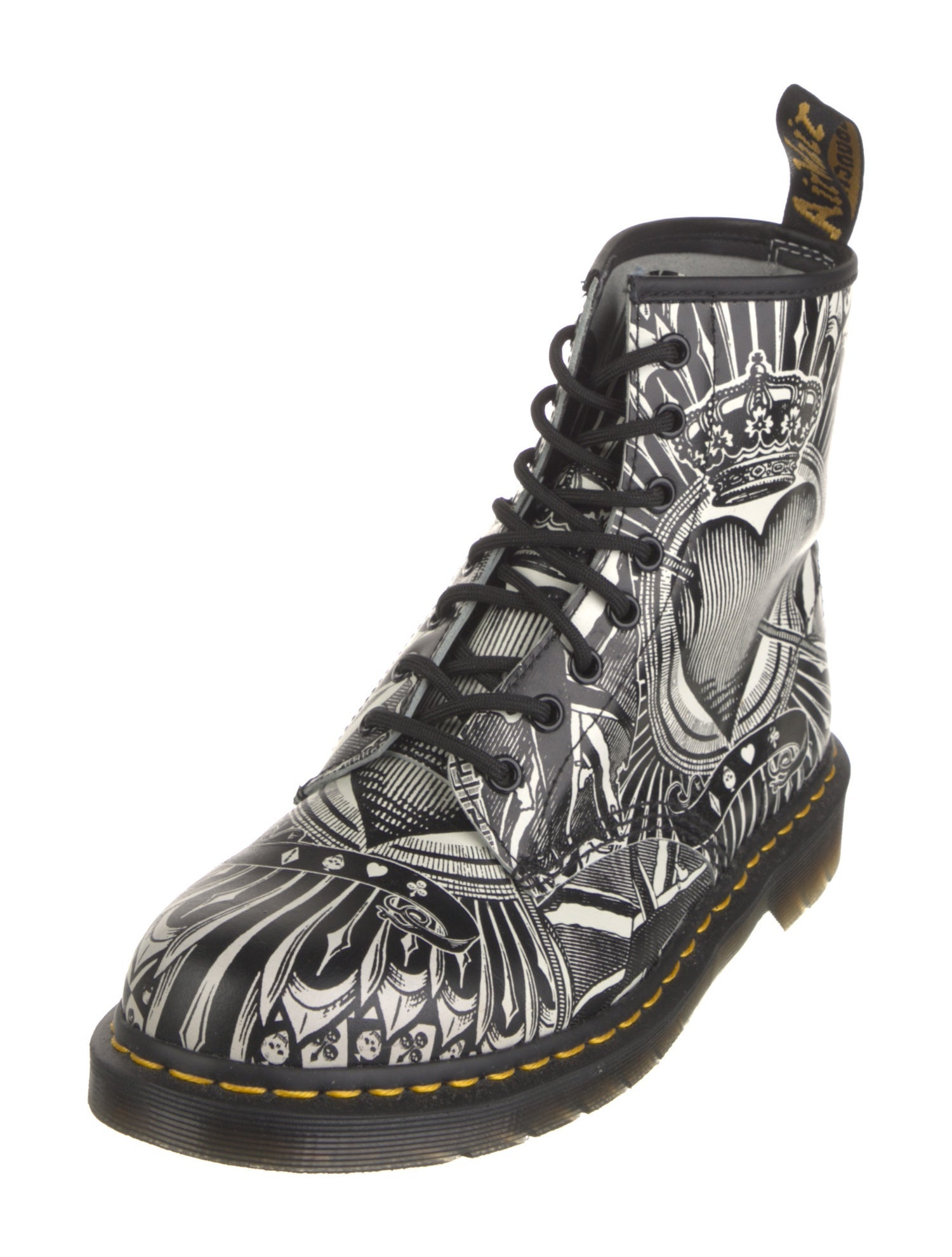 Dr. Martens Leather Printed Lace-Up Boots