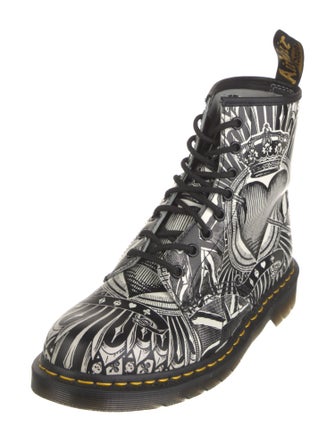 Dr. Martens Leather Printed Lace-Up Boots