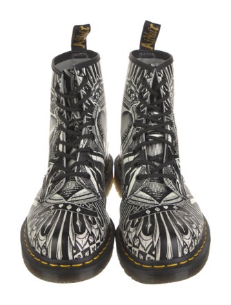 Dr. Martens Leather Printed Lace-Up Boots