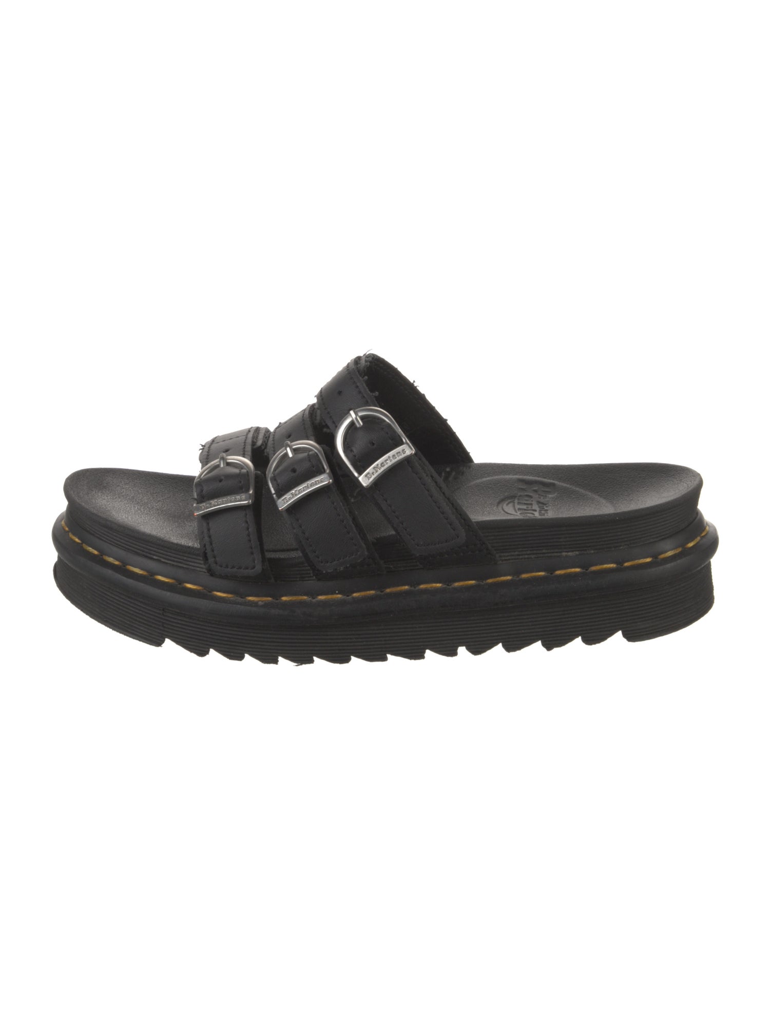 Dr. Martens Leather Whipstitch Trim Slides