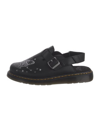 Dr. Martens Leather Fringe Trim Accent Slippers