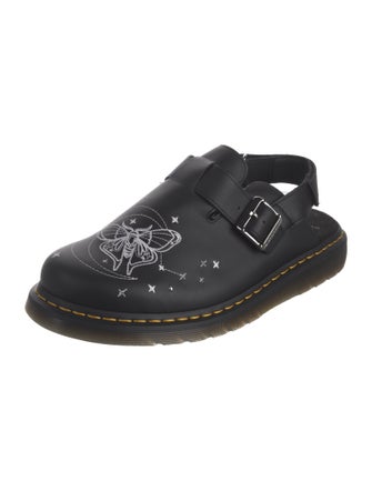 Dr. Martens Leather Fringe Trim Accent Slippers